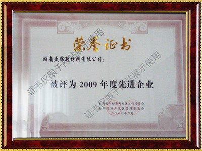 2009年度先进单位